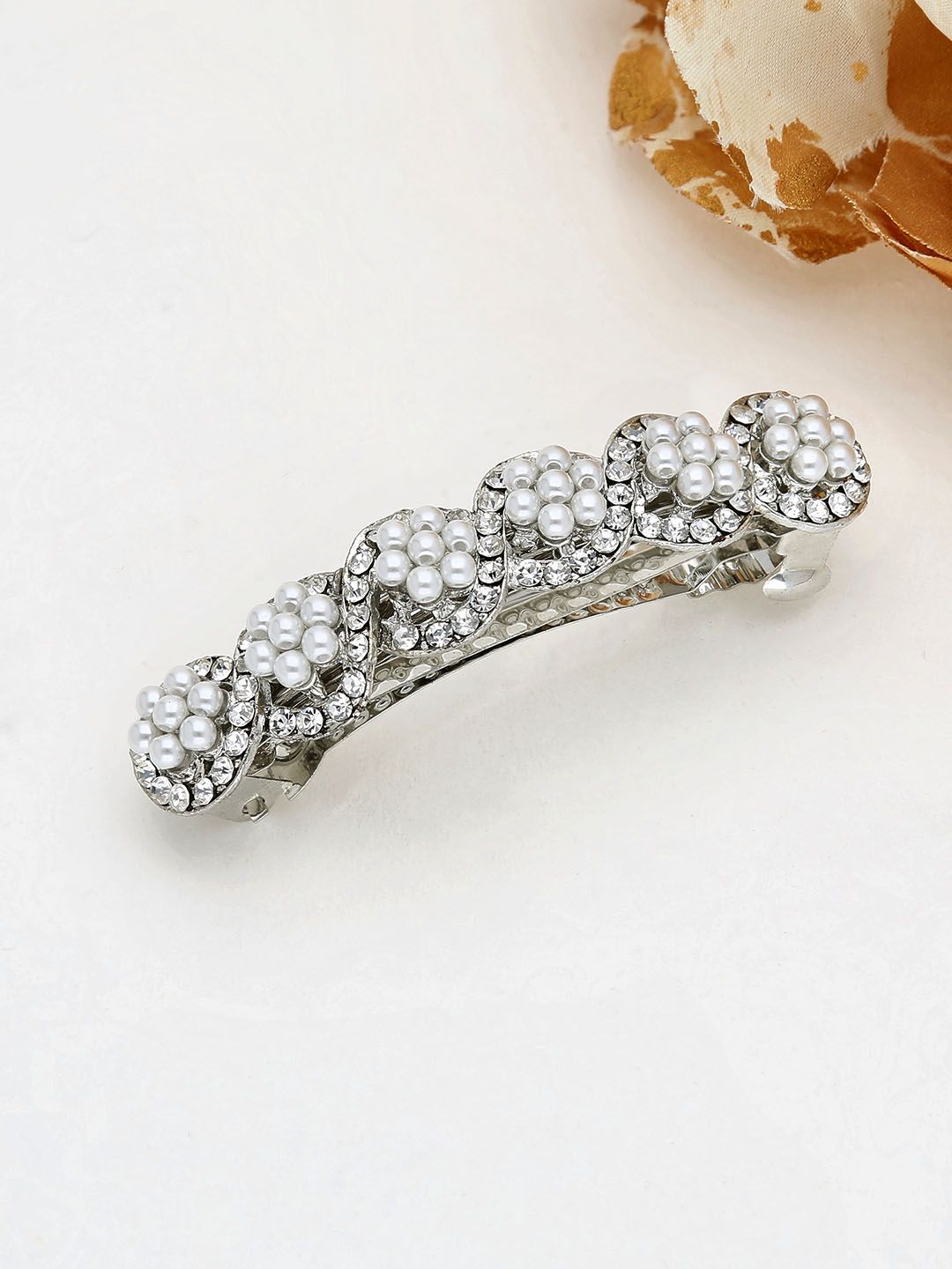 Fancy Hair Clip in Rhodium finish - 797RO