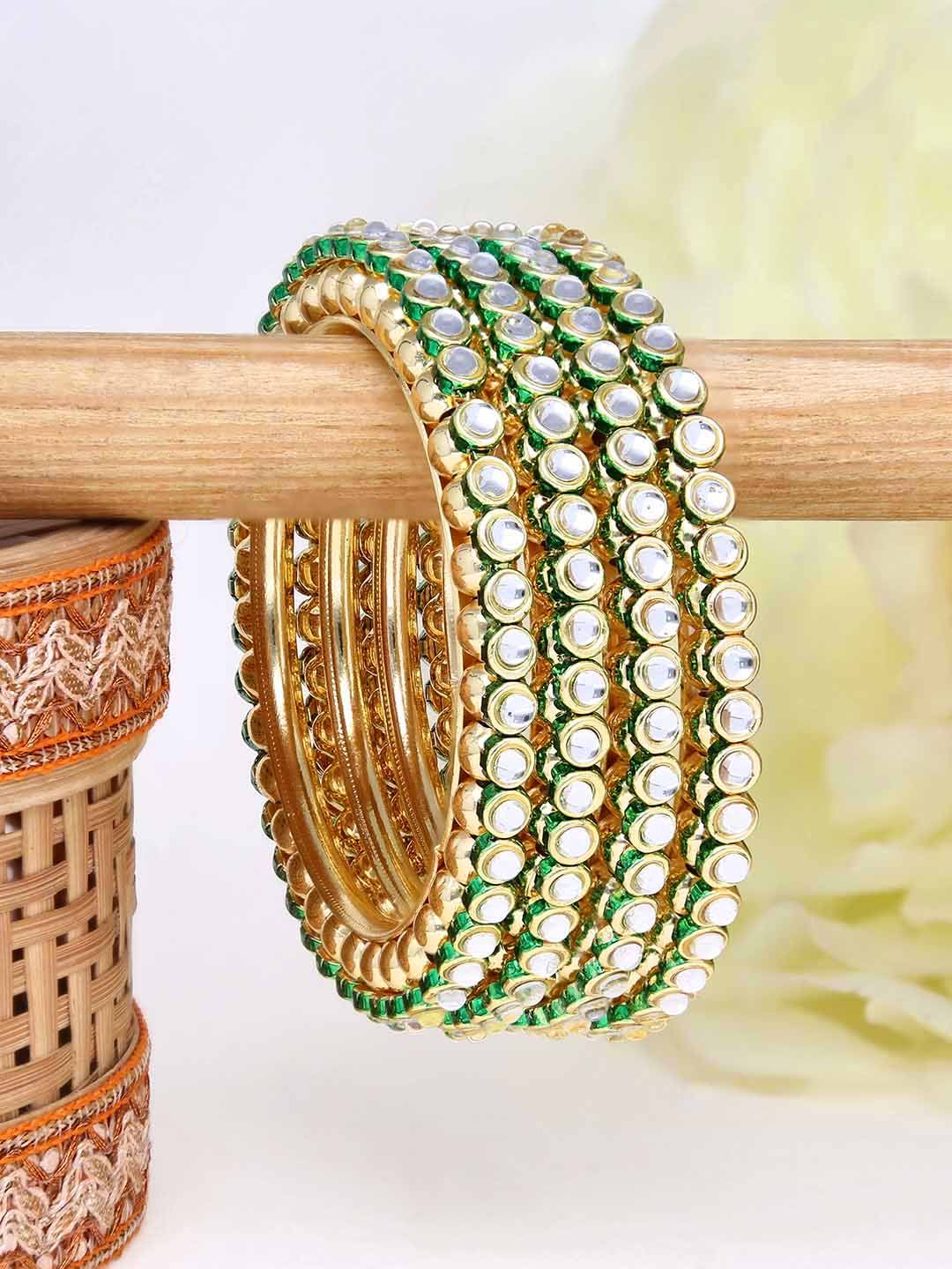 Kundan Bangles in Gold finish - 777