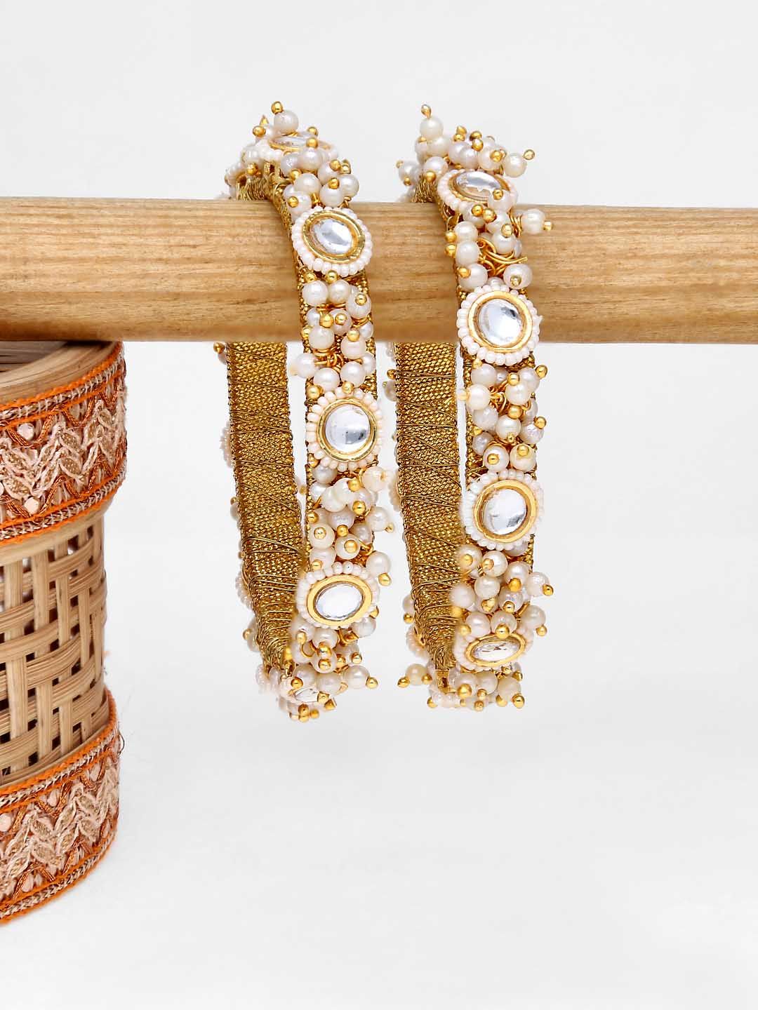 Kundan Bangles in Gold finish - 2.6