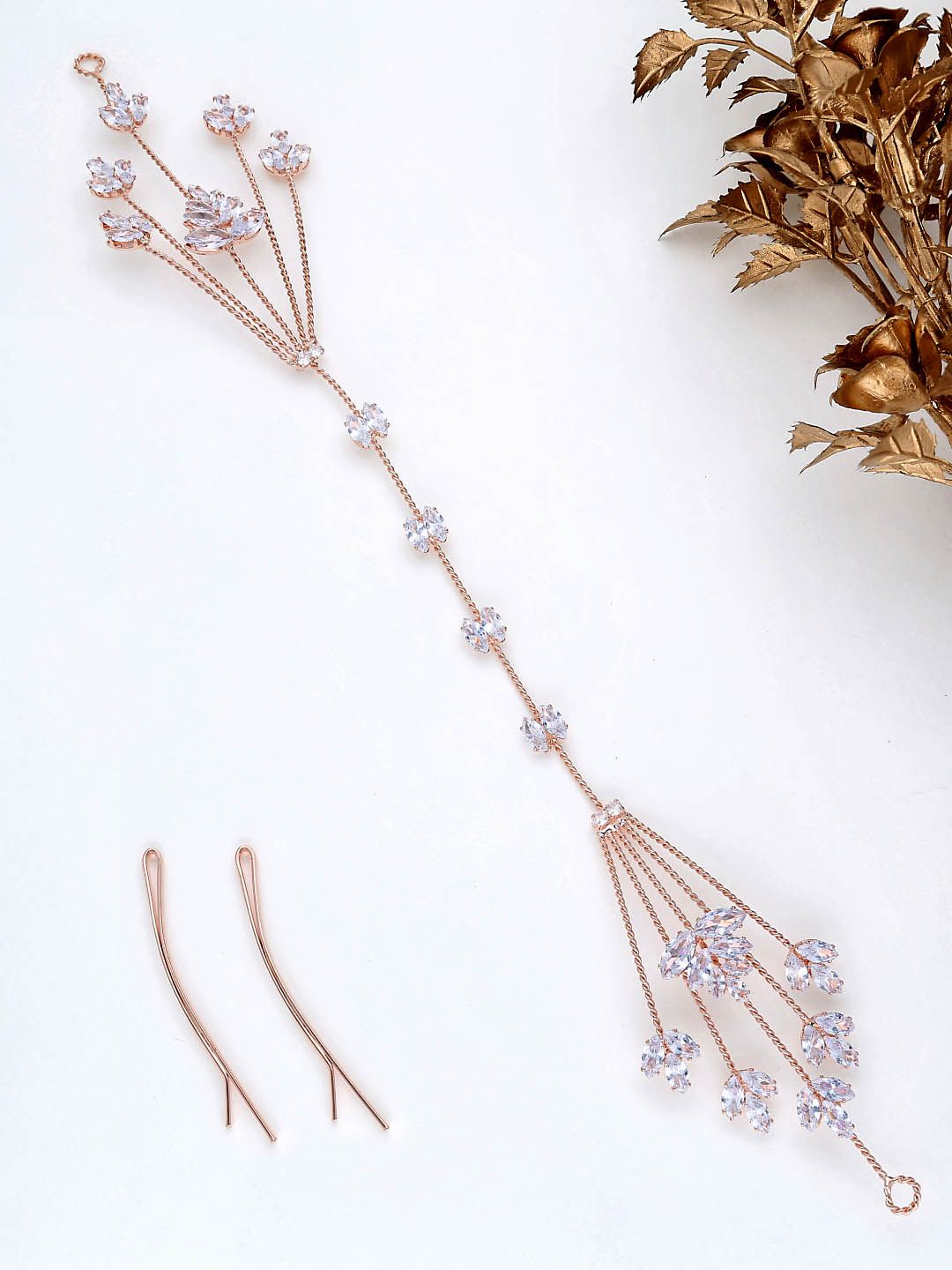 AD / CZ Tiara in Rose Gold finish - THF1066