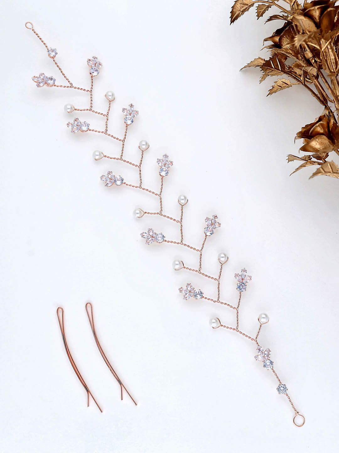 AD / CZ Tiara in Rose Gold finish - THF1104