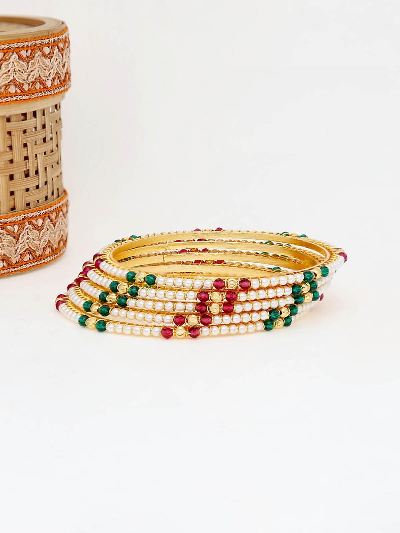 Pearls Bangles in Gold finish - 2.4