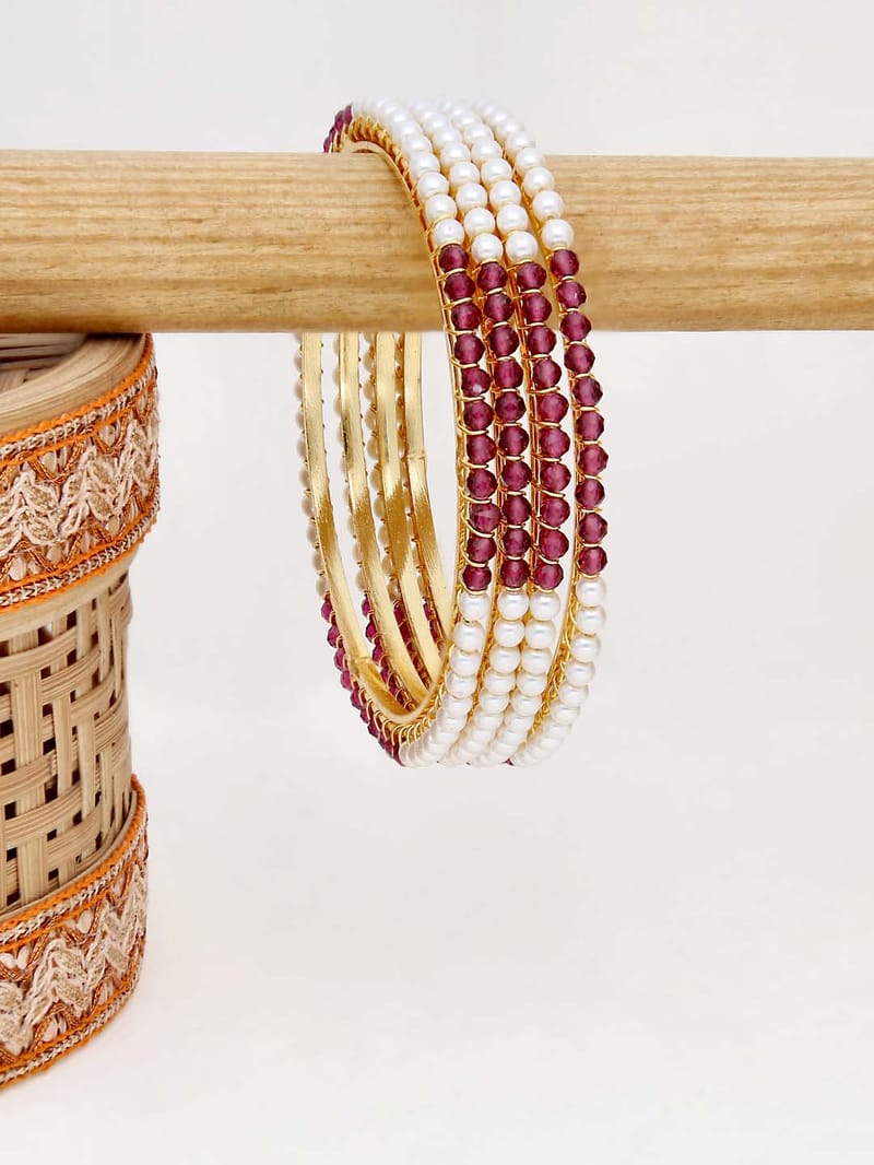 Pearls Bangles in Gold finish - 2.6