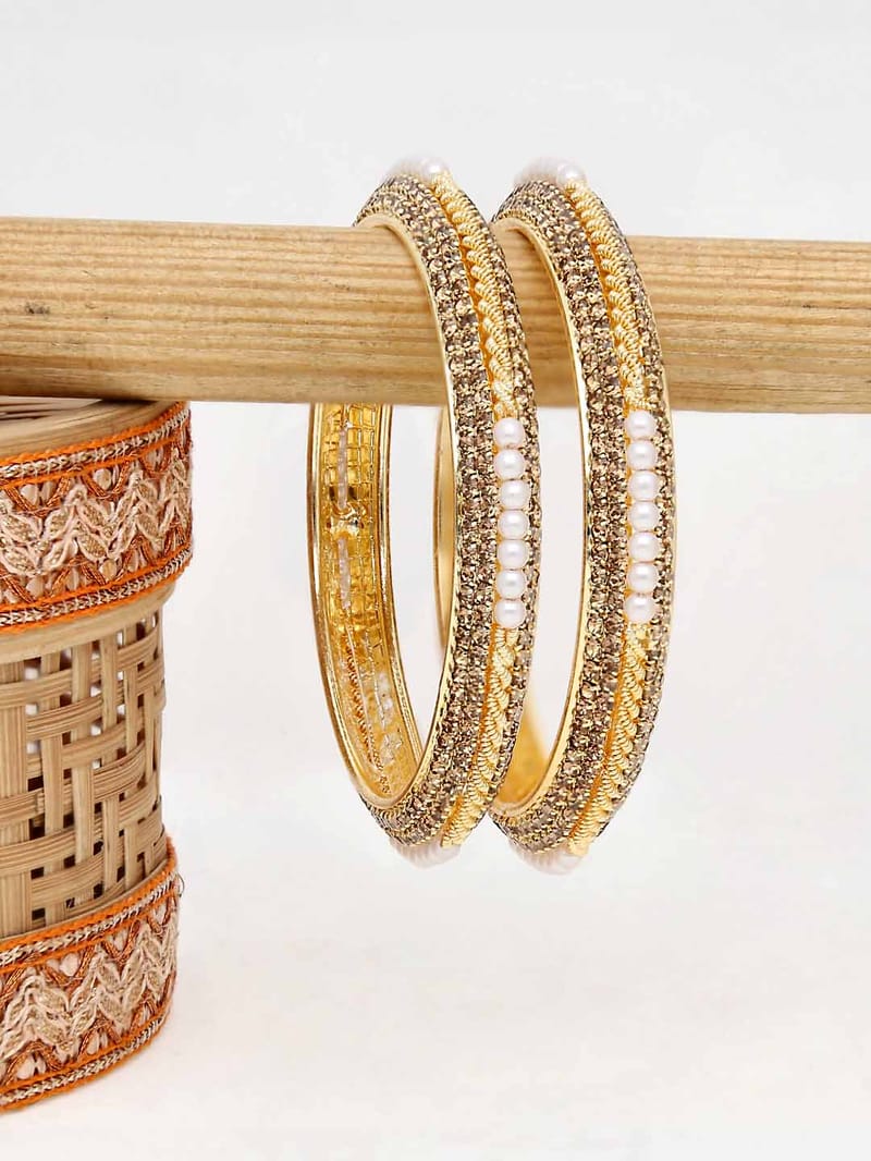 Pearls Bangles in Gold finish - 2.8