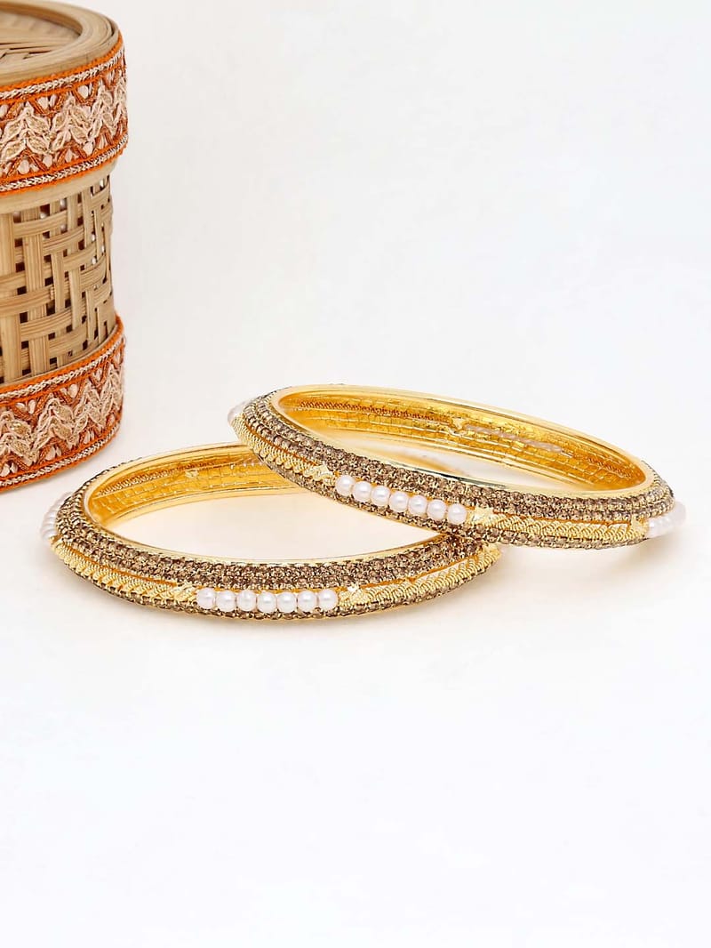 Pearls Bangles in Gold finish - 2.8