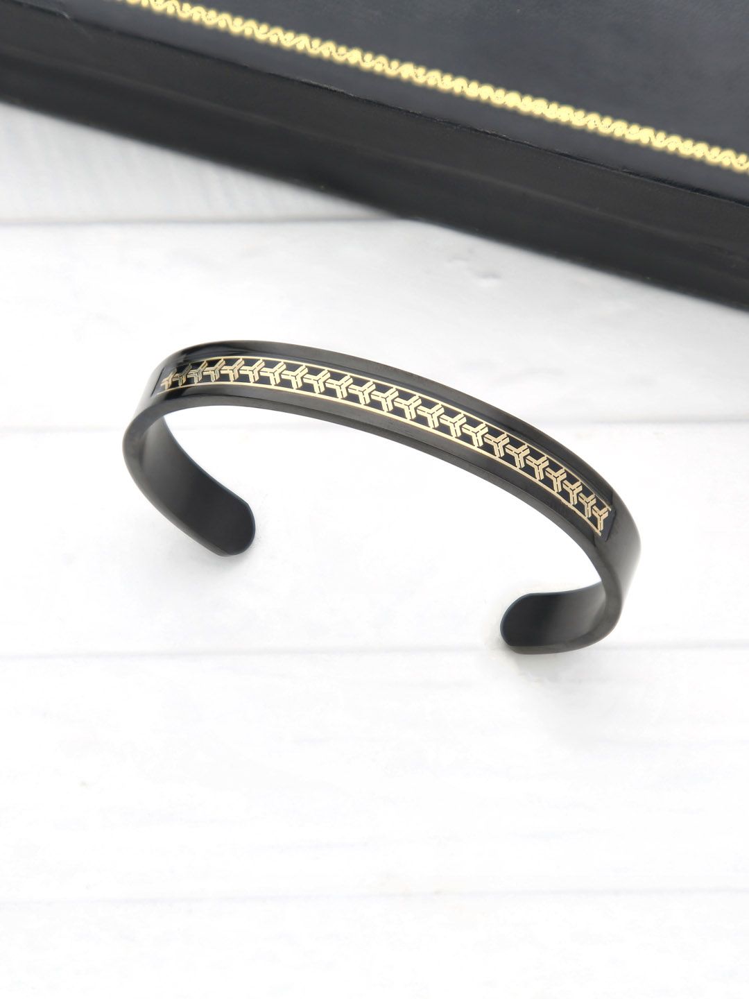 Men's Kada Bracelet in Black Rhodium finish - THF1248