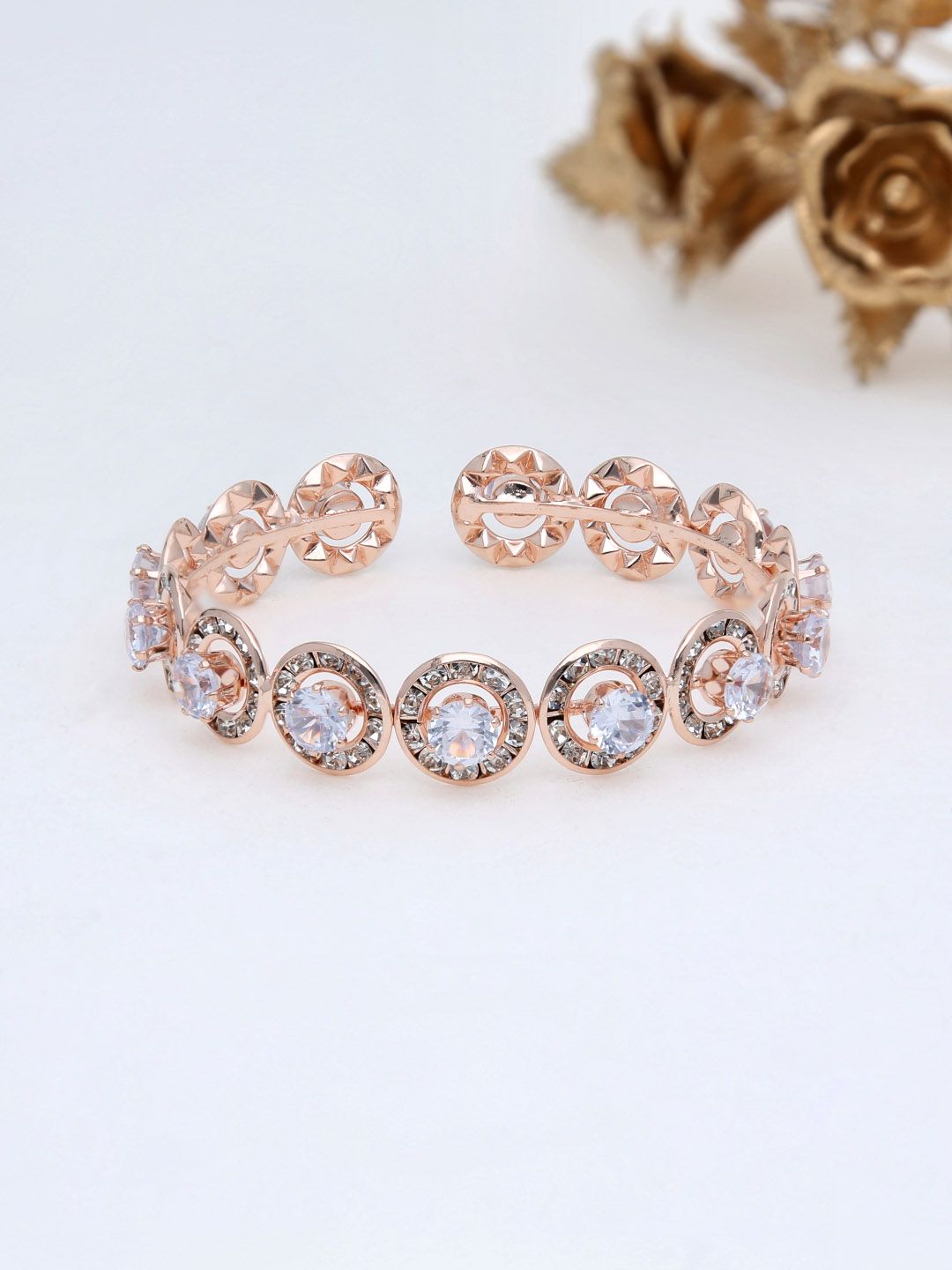 AD / CZ Kada Bracelet in Rose Gold finish - P205RG