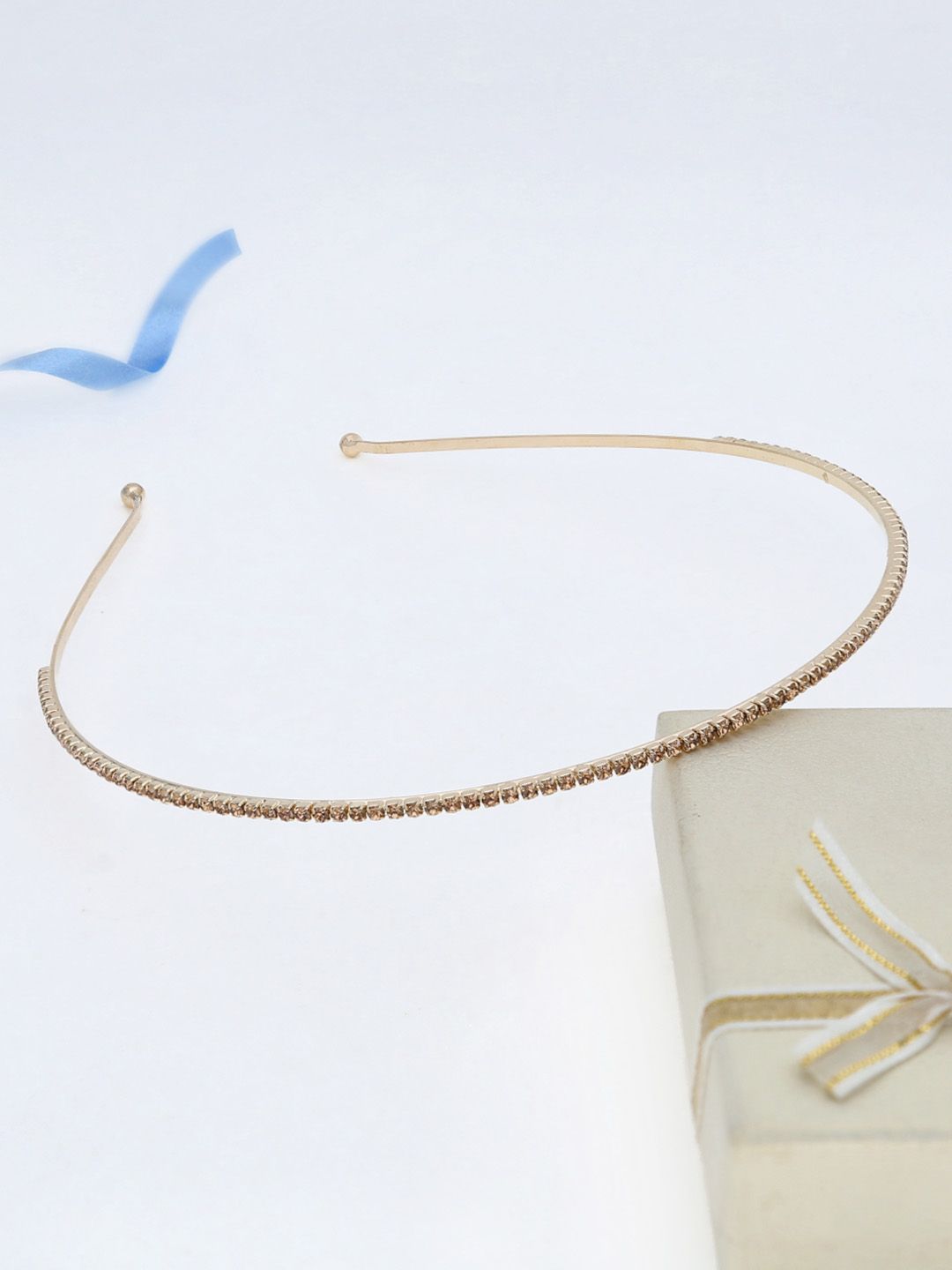 One Line Stone Hair Band in Gold finish - KC1LCT