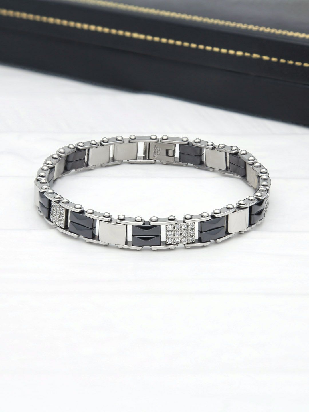 Western Loose / Link Bracelet in Rhodium finish - THF2325